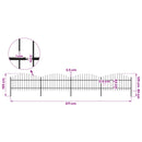 vidaXL fekete acélkerítés lándzsás tetejű 671 x 125 cm