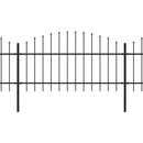 vidaXL fekete lándzsahegy tetejű acélkerítés (1-1,25) x 13,6 m