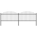 vidaXL fekete acél kerti kerítés lándzsás tetejű 359 x 150 cm