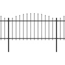 vidaXL fekete acél kerti kerítés lándzsás tetejű 359 x 150 cm