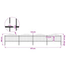 vidaXL fekete acélkerítés lándzsás tetejű 671 x 150 cm