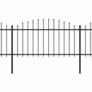 vidaXL fekete acélkerítés lándzsás tetejű szegéllyel 1248 x 150 cm