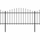 vidaXL fekete acél kerti kerítés lándzsás tetejű 1603,5 x 150 cm