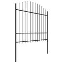 vidaXL fekete acélkerítés lándzsás tetejű szegéllyel 359 x 175 cm