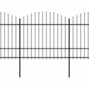 vidaXL fekete acélkerítés lándzsás tetejű 537 x 175 cm