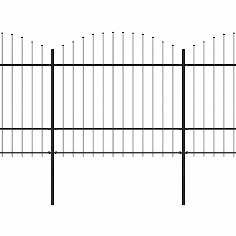 vidaXL fekete acélkerítés lándzsás tetejű 537 x 175 cm