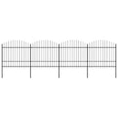 vidaXL fekete acélkerítés lándzsás tetejű 671 x 175 cm