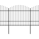 vidaXL fekete acélkerítés lándzsás tetejű 714,5 x 175 cm