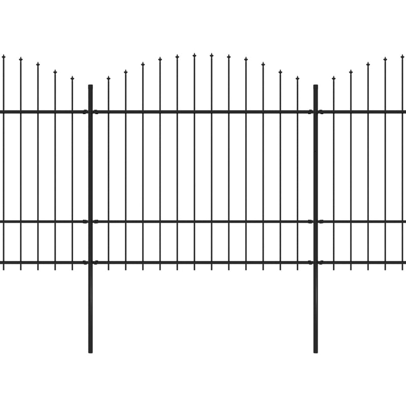 vidaXL fekete acélkerítés lándzsás tetejű 714,5 x 175 cm