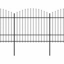 vidaXL fekete acélkerítés lándzsás tetejű 671 x 175 cm