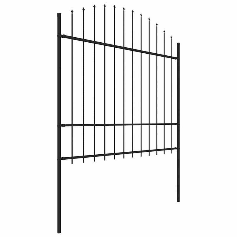 vidaXL fekete acélkerítés lándzsás tetejű 714,5 x 175 cm