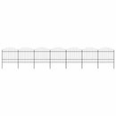 vidaXL fekete acélkerítés lándzsás tetejű szegéllyel 1248 x 175 cm