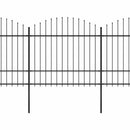 vidaXL fekete acélkerítés lándzsás tetejű 1673 x 175 cm