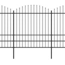 vidaXL fekete acélkerítés lándzsás tetejű szegéllyel 337 x 200 cm