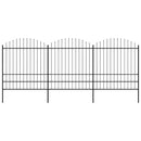 vidaXL fekete acélkerítés lándzsás tetejű 537 x 200 cm