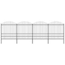 vidaXL fekete acélkerítés lándzsás tetejű 714,5 x 200 cm