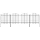 vidaXL fekete acélkerítés lándzsás tetejű 671 x 200 cm