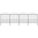 vidaXL fekete acélkerítés lándzsás tetejű 714,5 x 200 cm