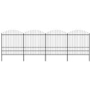 vidaXL fekete acélkerítés lándzsás tetejű 671 x 200 cm
