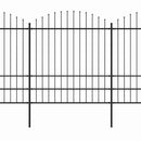 vidaXL fekete acélkerítés lándzsás tetejű 714,5 x 200 cm