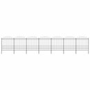 vidaXL fekete acélkerítés lándzsás tetejű szegéllyel 1248 x 200 cm