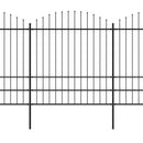 vidaXL fekete acélkerítés lándzsás tetejű szegéllyel 1248 x 200 cm
