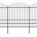 vidaXL fekete acél kerti kerítés lándzsás tetejű 1506 x 200 cm