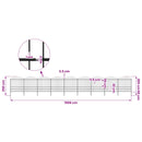 vidaXL fekete acél kerti kerítés lándzsás tetejű 1506 x 200 cm