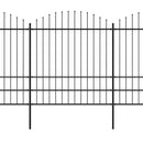 vidaXL fekete acélkerítés lándzsás tetejű 1673 x 200 cm