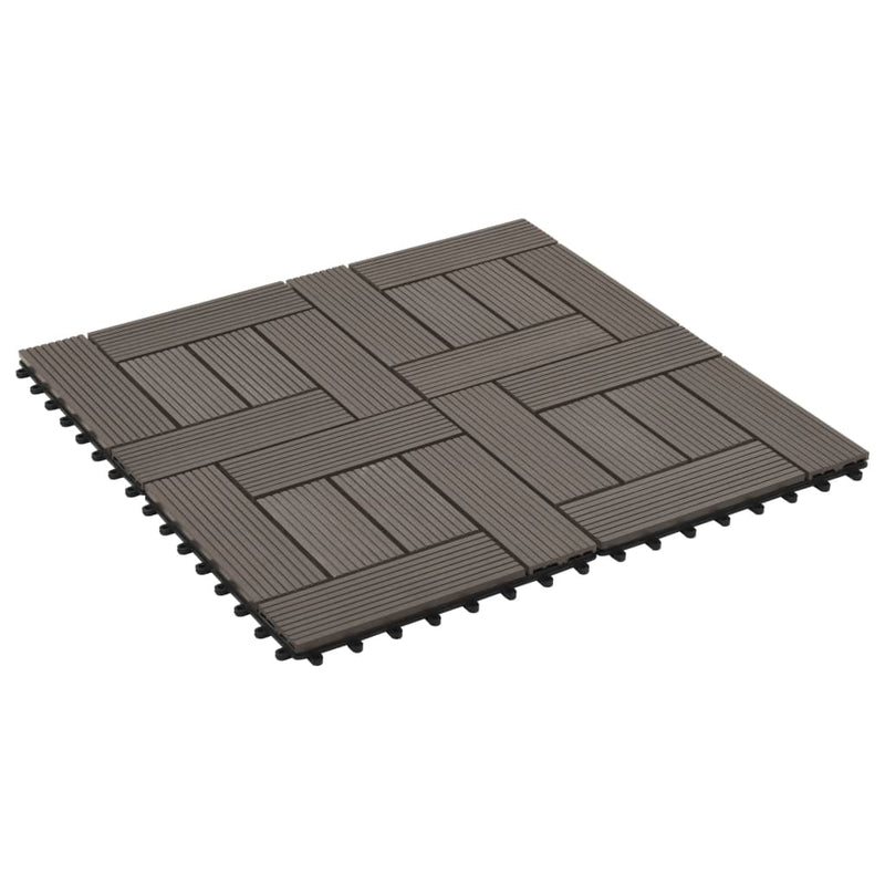 vidaXL 22 db (2 m2) sötétbarna WPC teraszburkoló lap 30 x 30 cm