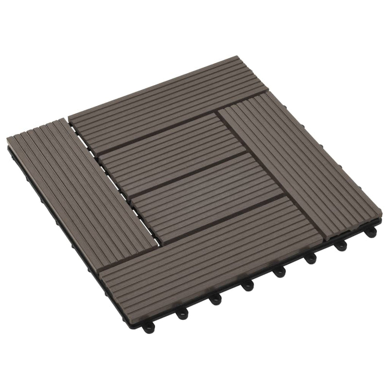 vidaXL 22 db (2 m2) sötétbarna WPC teraszburkoló lap 30 x 30 cm