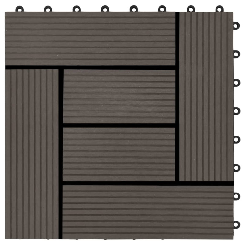 vidaXL 22 db (2 m2) sötétbarna WPC teraszburkoló lap 30 x 30 cm