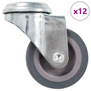 vidaXL 12 db hátfuratos önbeálló görgő 50 mm