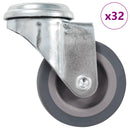vidaXL 32 db hátfuratos önbeálló görgő 50 mm