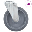 vidaXL 8 db hátfuratos önbeálló görgő 125 mm