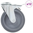 vidaXL 12 db hátfuratos önbeálló görgő 125 mm