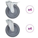 vidaXL 8 db hátfuratos önbeálló görgő 125 mm