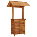 vidaXL tömör akácfa kültéri bárasztal tetővel 113x106x217 cm
