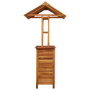 vidaXL tömör akácfa kültéri bárasztal tetővel 113x106x217 cm
