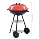 vidaXL hordozható XXL faszenes gömbgrill kerekekkel 44 cm