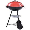 vidaXL hordozható XXL faszenes gömbgrill kerekekkel 44 cm