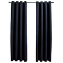 vidaXL 2 db fekete sötétítőfüggöny fémgyűrűkkel 140 x 175 cm