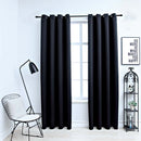 vidaXL 2 db fekete sötétítőfüggöny fémgyűrűkkel 140 x 225 cm