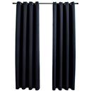 vidaXL 2 db fekete sötétítőfüggöny fémgyűrűkkel 140 x 245 cm
