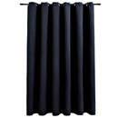 vidaXL fekete sötétítőfüggöny fémkarikákkal 290 x 245 cm