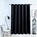 vidaXL fekete sötétítőfüggöny fémkarikákkal 290 x 245 cm