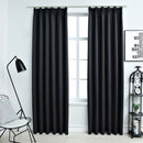 vidaXL 2 db fekete sötétítőfüggöny kampókkal 140 x 175 cm