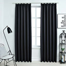 vidaXL 2 db fekete sötétítőfüggöny kampókkal 140 x 245 cm