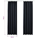 vidaXL 2 db antracitszürke sötétítőfüggöny kampókkal 140 x 175 cm