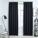 vidaXL 2 db antracitszürke sötétítőfüggöny kampókkal 140 x 225 cm